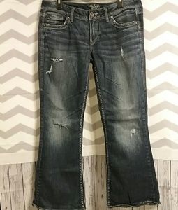 Silver Jeans Jeans - Silver Eden Bootcut Distressed Jeans Silver Jeans Jeans - Silver Eden Bootcut Distressed Jeans